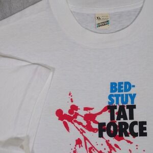 Brooklyn Bed-Stuy Tat Force T-shirt Mens XL Vintage 90s Screen Stars NYC White